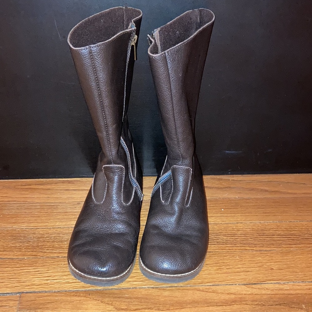 Brown Leather Boots Size 36 US5.5